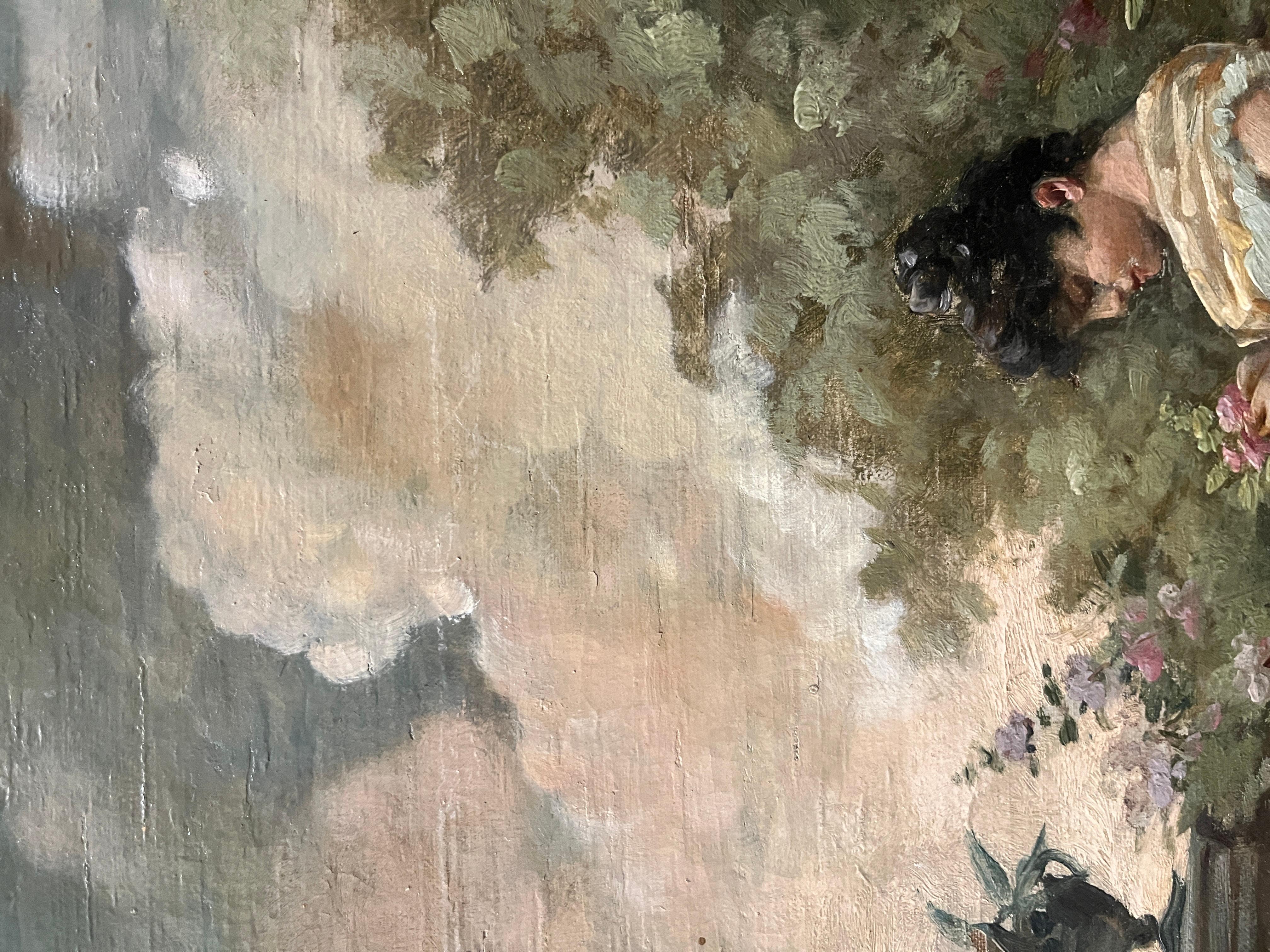 Peinture à l'huile originale du 19ème siècle attribuée à Fausto Zonaro en vente 1