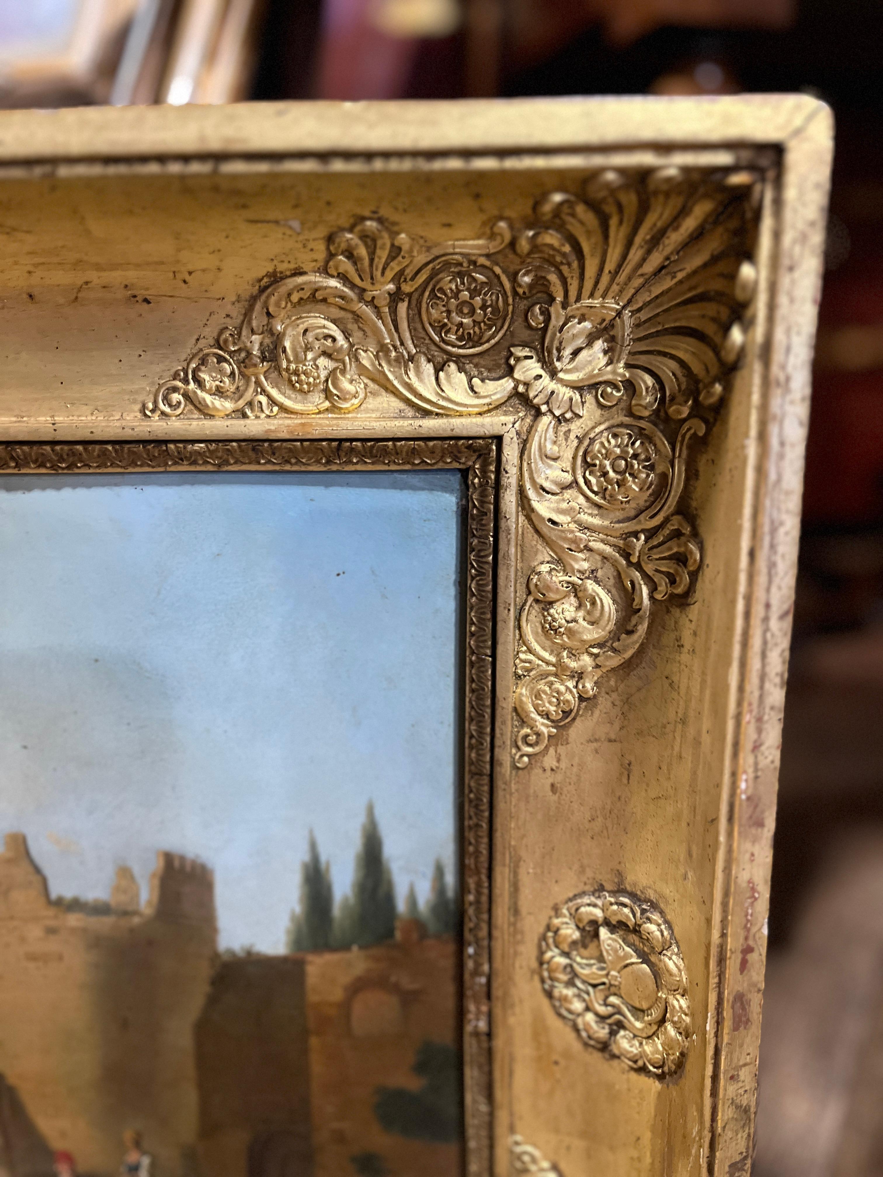 XIXe siècle Peinture à l'huile originale du 19e siècle, paysage italien en vente