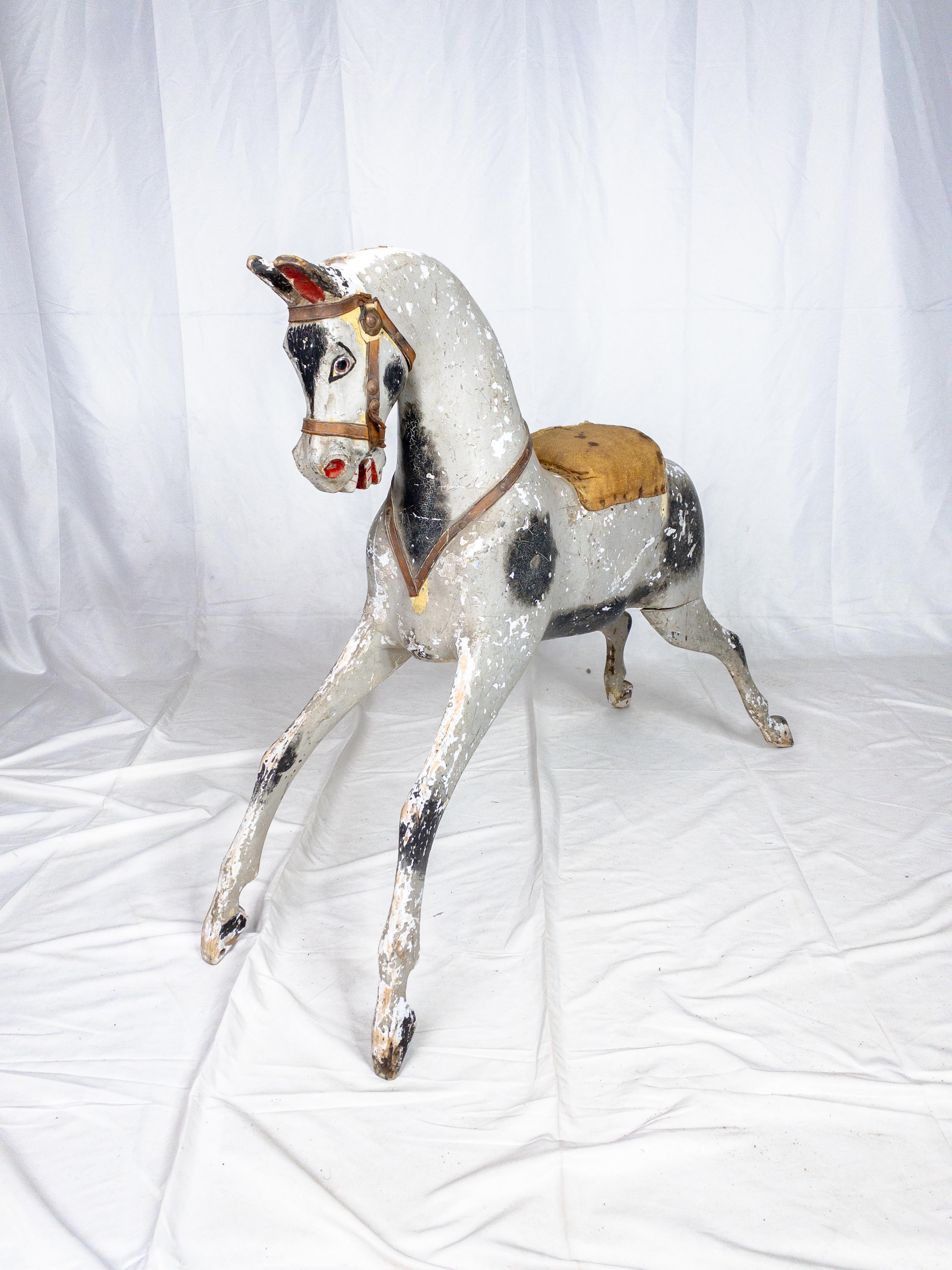 English 19th Century Original Paint Rocking Horse For Sale