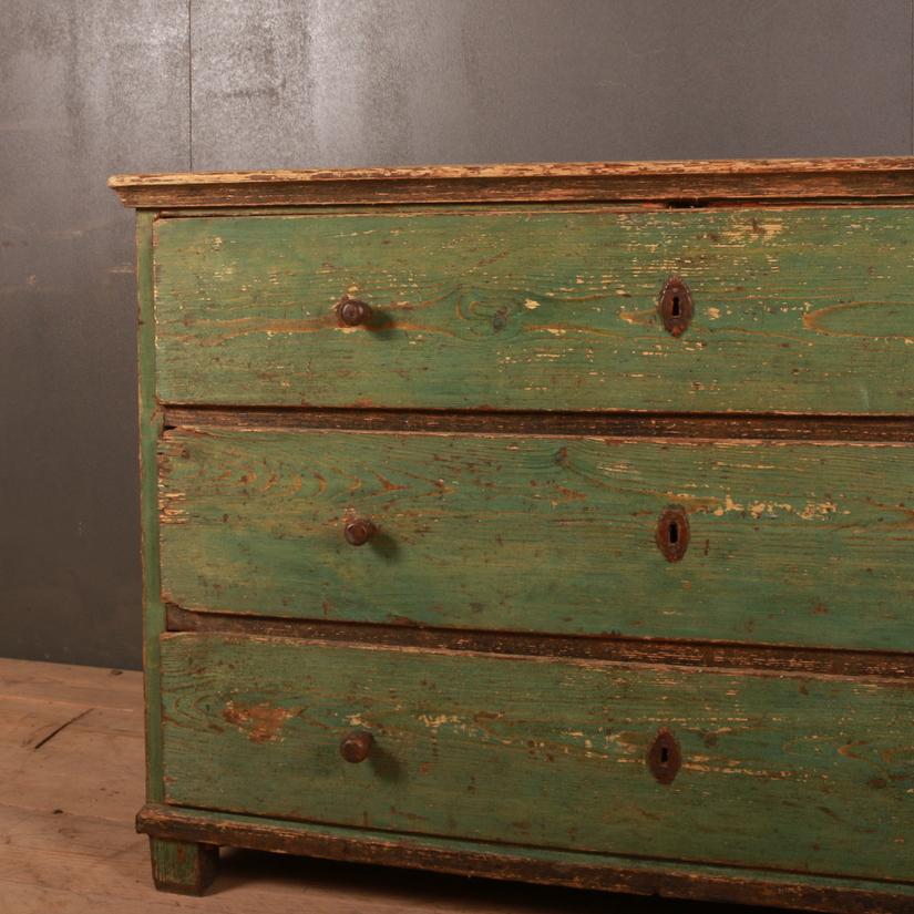 Early 19th century original painted Austrian commode. 1810

  

Dimensions
51 inches (130 cms) wide
24 inches (61 cms) deep
35 inches (89 cms) high.