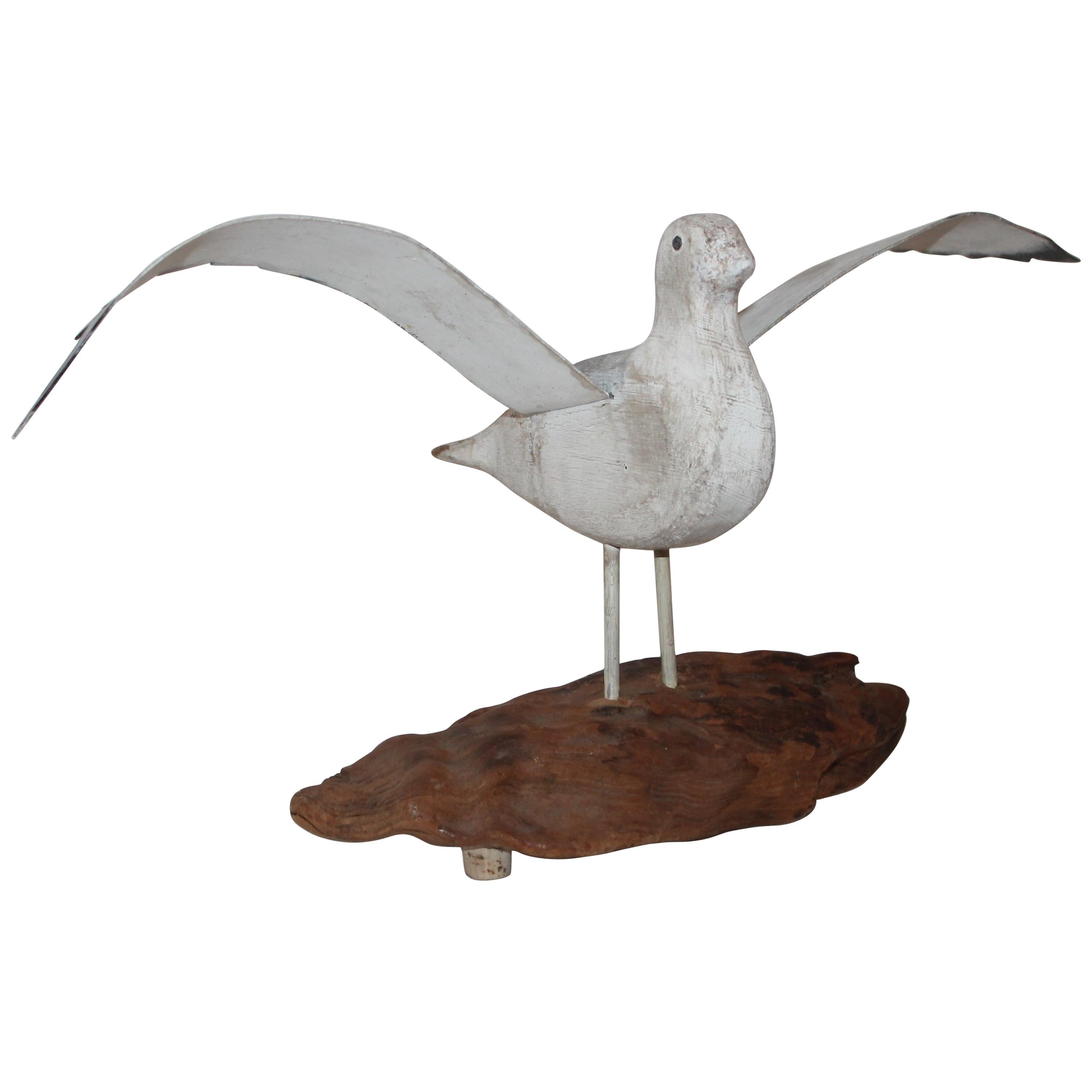 19th Century Original Painted Folk Art Sea Gull