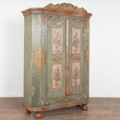 19th Century Original Painted German Two Door Armoire Shrunk