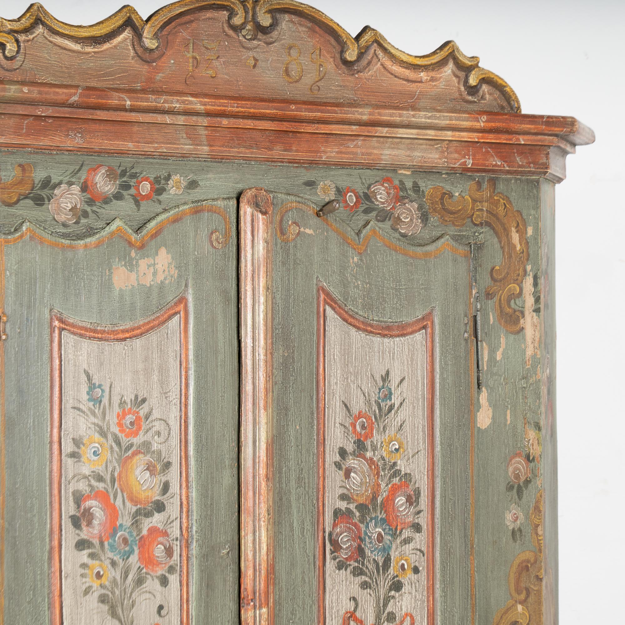 19th Century Original Painted German Two Door Armoire Shrunk (Holz) im Angebot