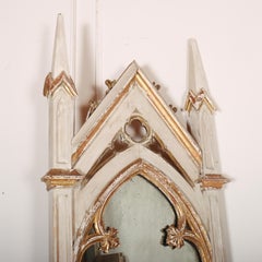 19th Century Original Painted Gothic Mirror