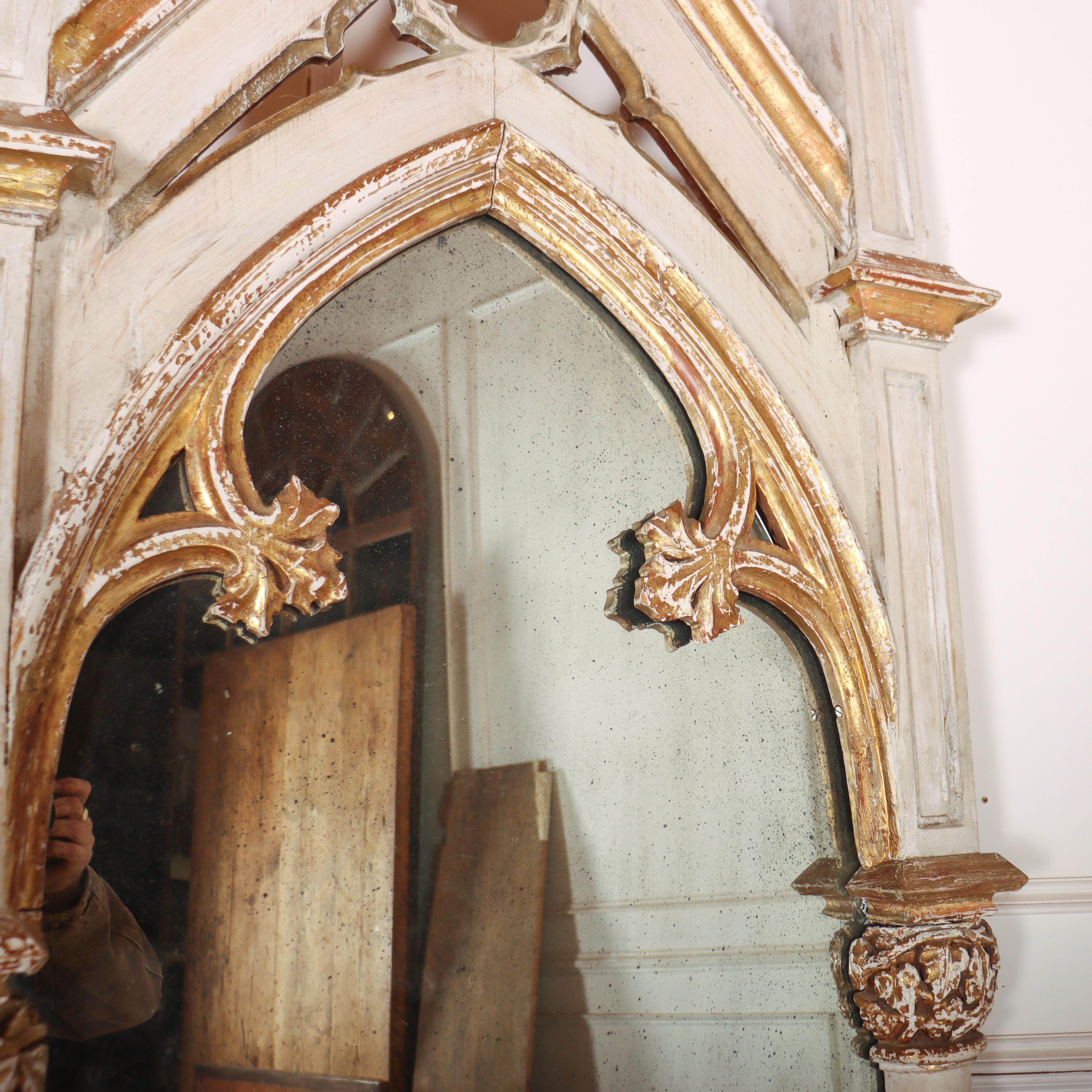 Specchio gotico dipinto originale del XIX secolo In condizioni buone in vendita a Leamington Spa, Warwickshire
