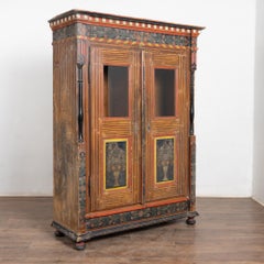 19th Century Original Painted Hungarian Cabinet Armoire