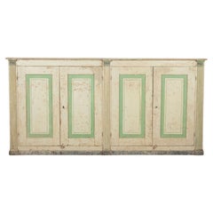 Aparador italiano de cuatro puertas pintado original del siglo XIX