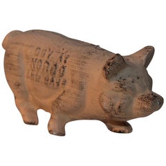 Antique 19th Century Original Painted Pig Norco Foundry