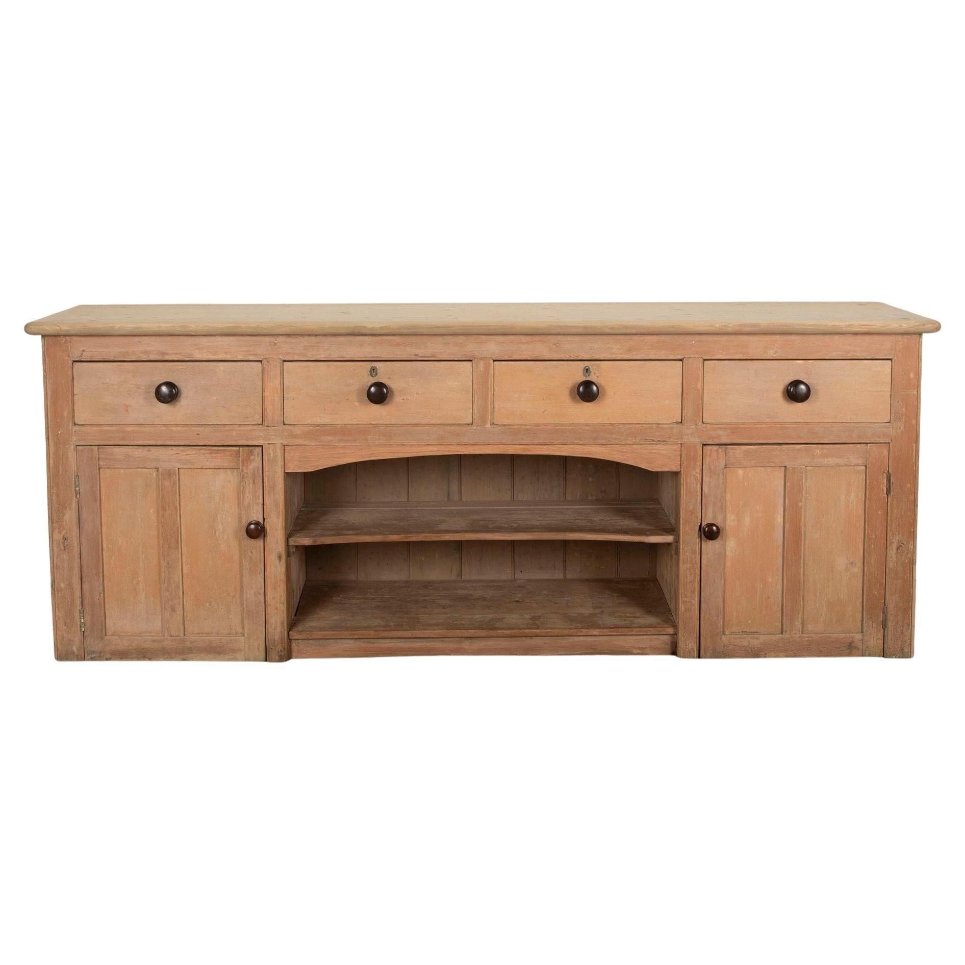 19th Century Original Painted Pine Dresser Base