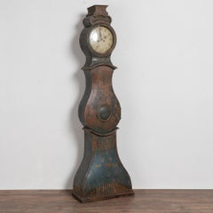19th Century Original Painted Swedish Mora Grandfather Clock
