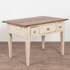 19th Century Original Painted Swedish Pine Side Table Console