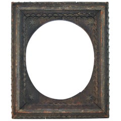 19th Century Original Painted Tramp Art Frame with Stars