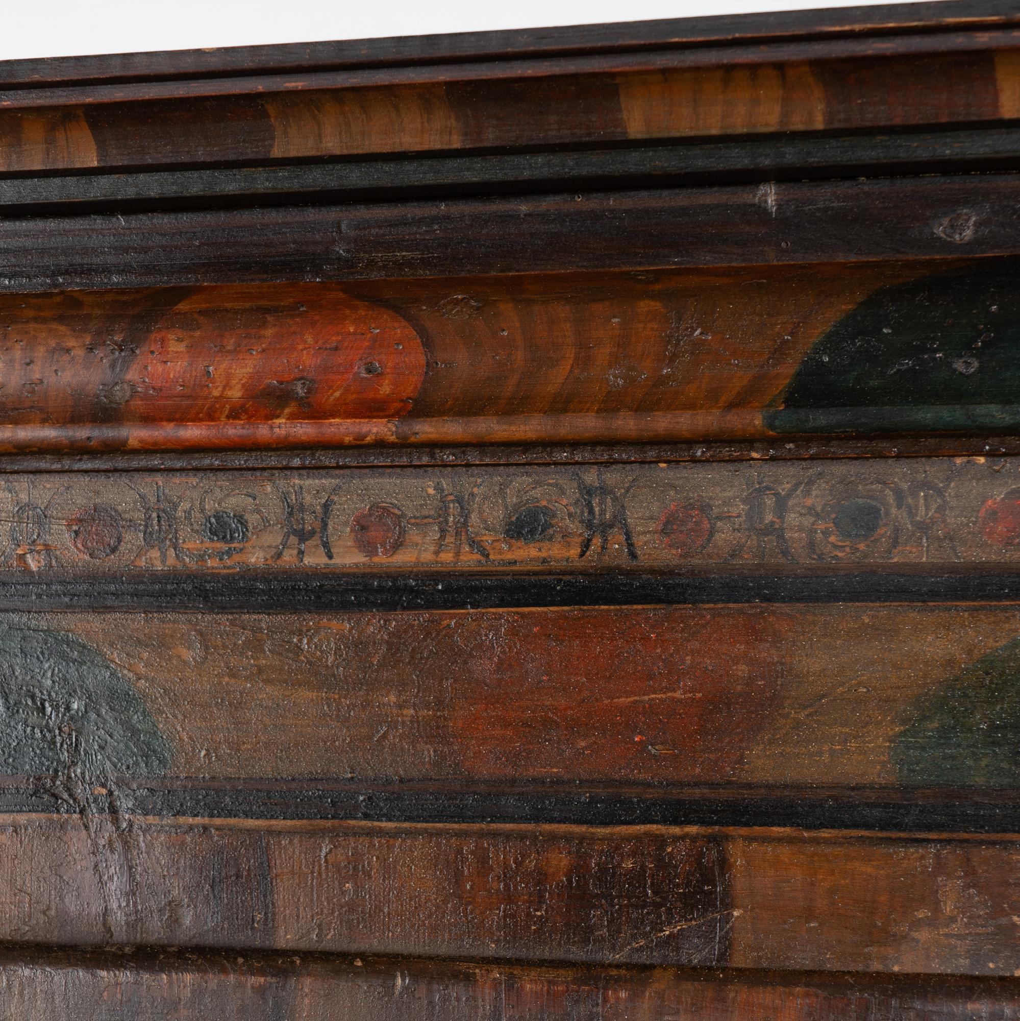 Legno Armadio a due ante dipinto originale del XIX secolo, Ungheria in vendita