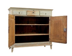 19th century original scraped paint Swedish cupboard