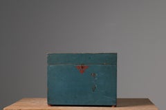 19th Century Original Swedish Blue Pine Box