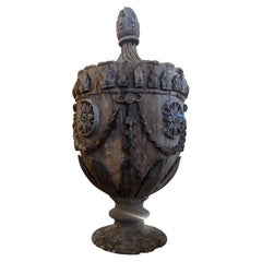 19th Century Original Wooden Turned Finial for Garden or Home 