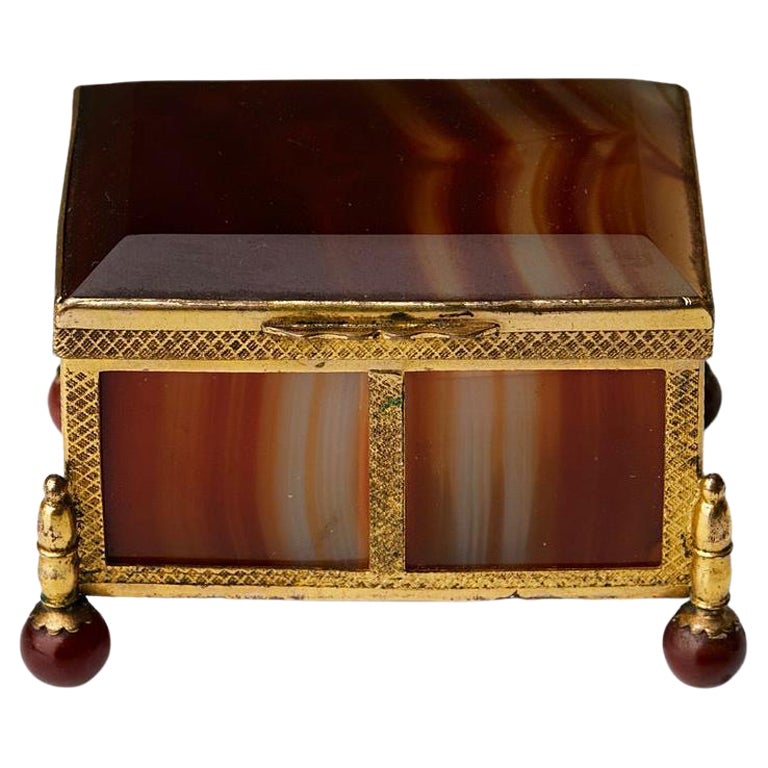 19th Century Ormolu and Agate Box