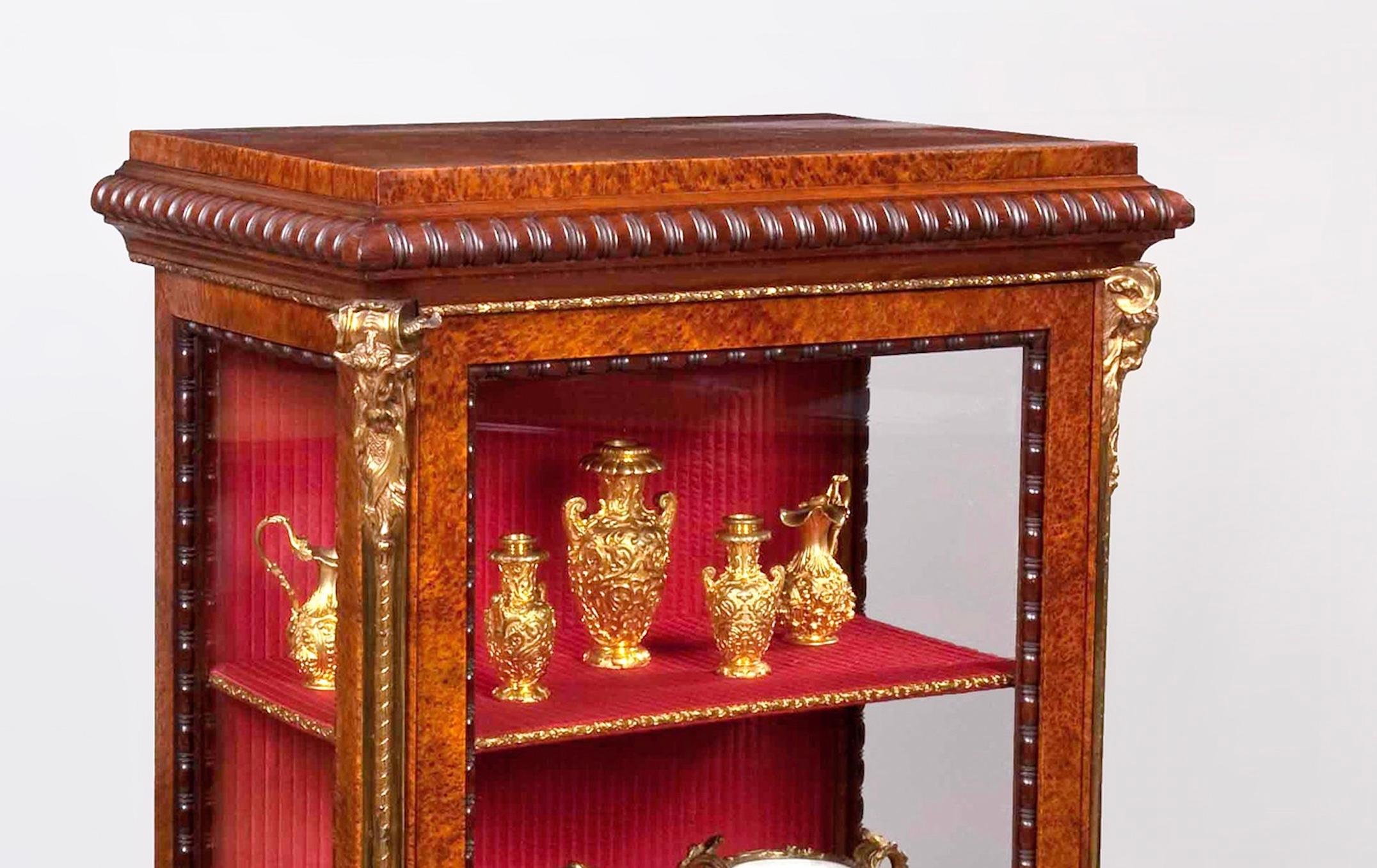 English 19th Century Ormolu and Amboyna Cabinet For Sale