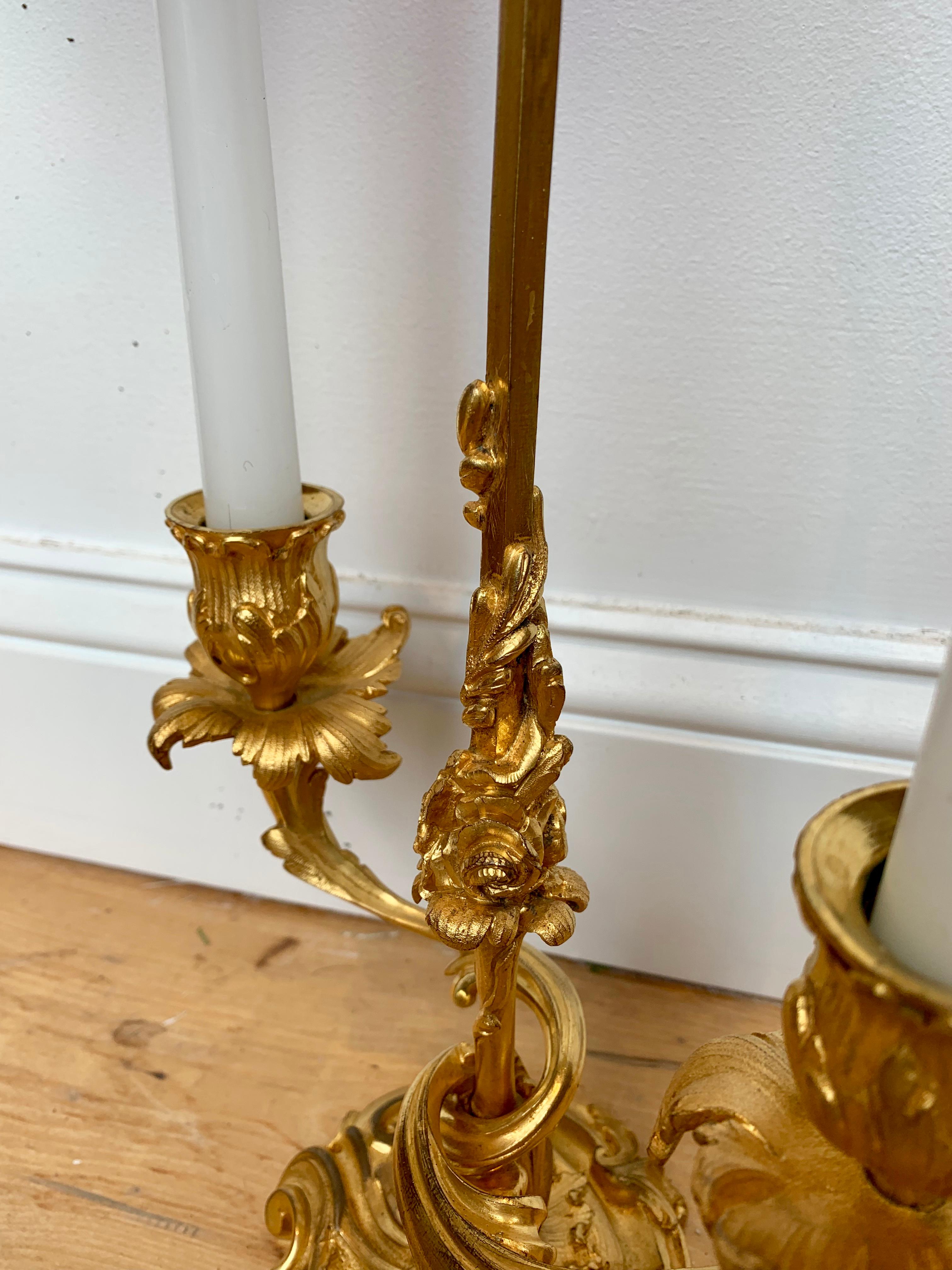 19th Century Ormolu and Cobalt Glass Miracle Bouillotte Lamp im Zustand „Gut“ in Essex, MA