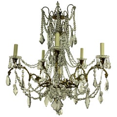 19th Century Ormolu and Cut-Glass Chandelier, Signed Baccarat