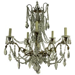 19th Century Ormolu and Cut-Glass Chandelier, Signed Baccarat