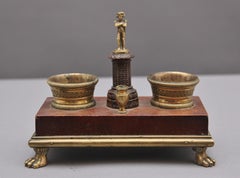19th Century Ormolu and Mahogany Desk Set