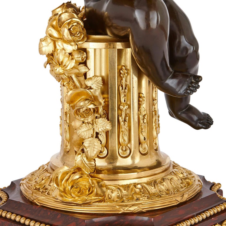 19th Century Ormolu and Marble Mantel Clock In Good Condition For Sale In London, GB