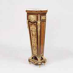 19th Century Ormolu and Specimen Wood Pedestal after Riesener