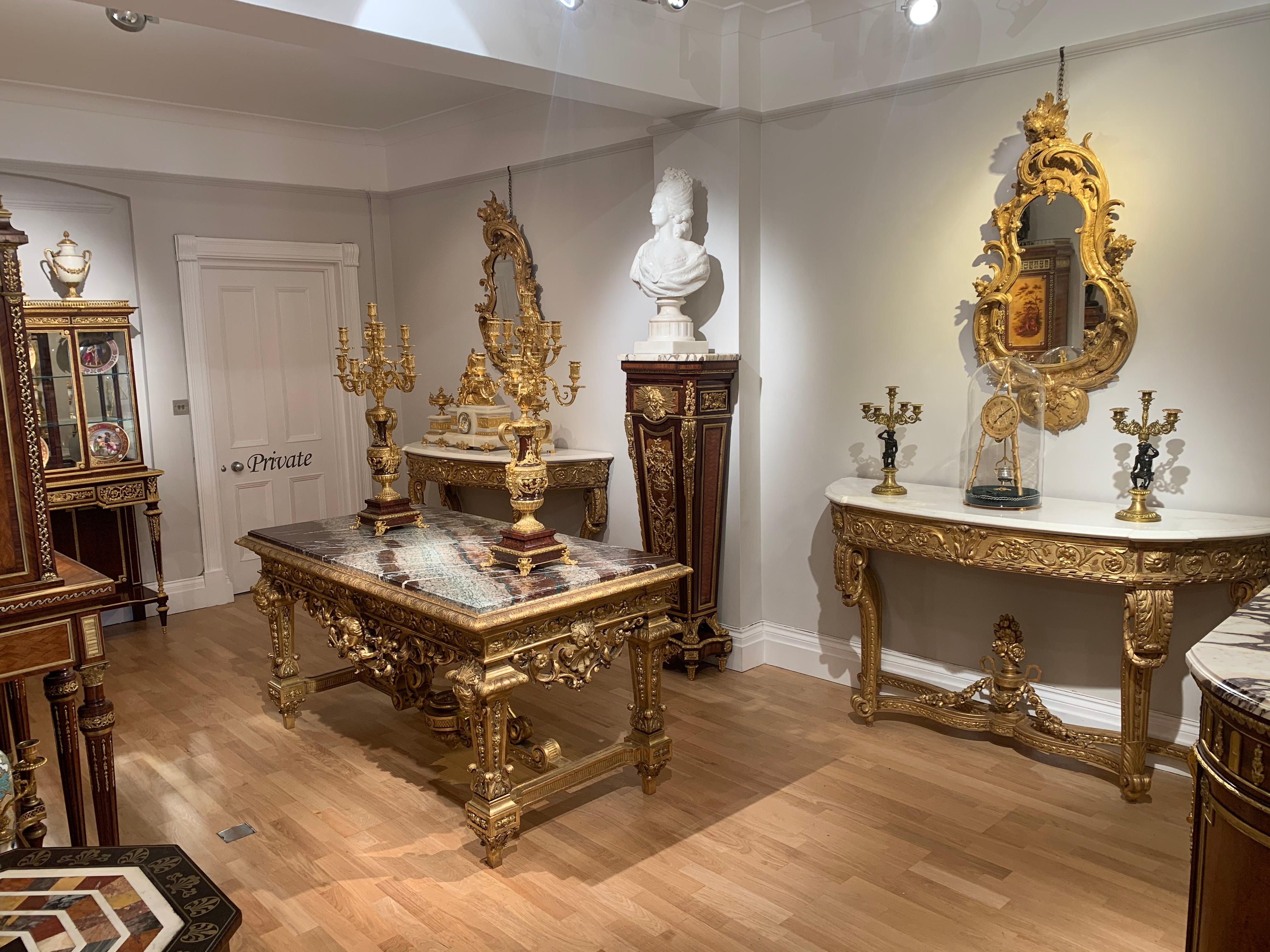 19th Century Ormolu and Specimen Wood Pedestal after Riesener In Excellent Condition For Sale In London, GB