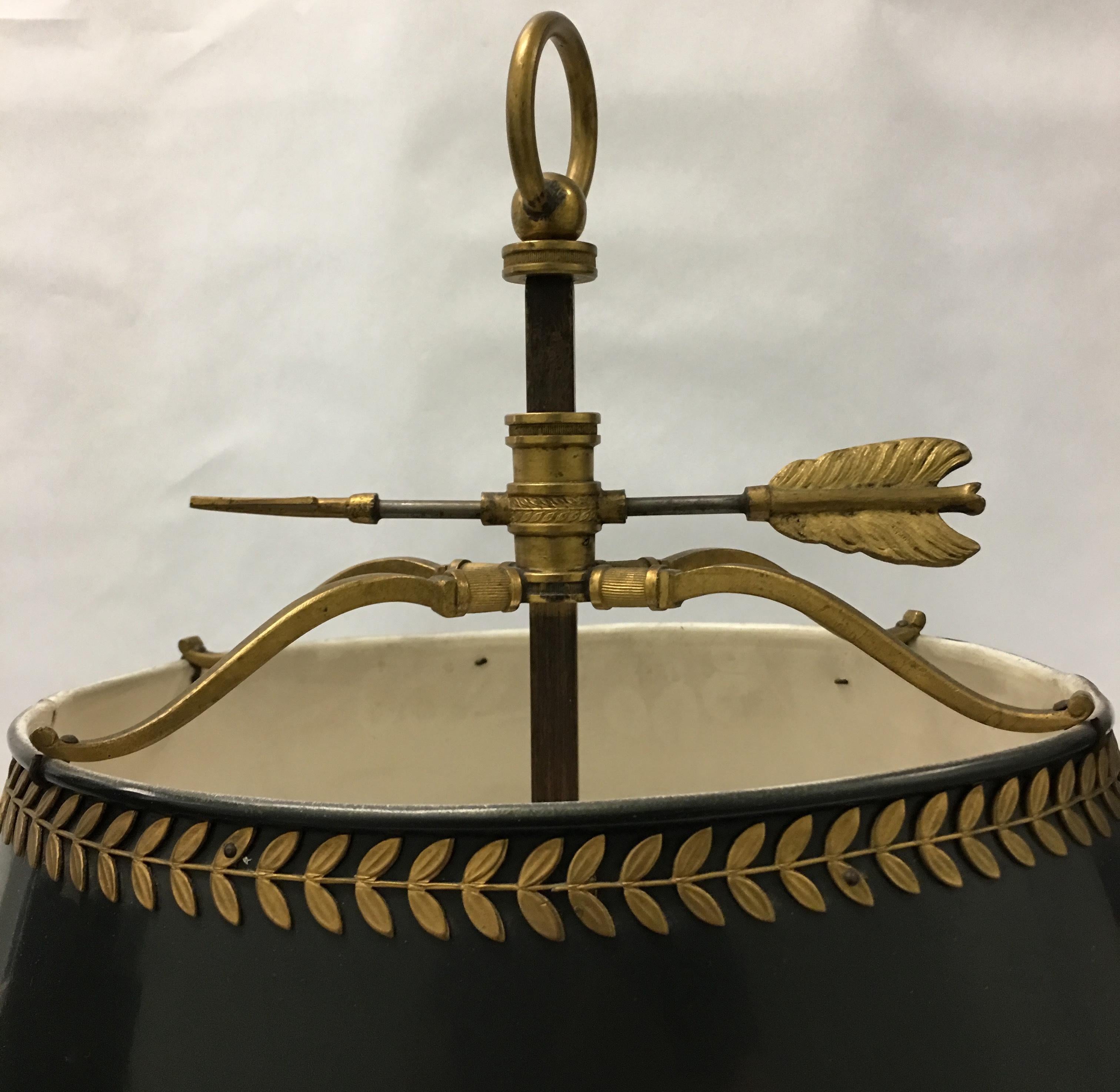 Ormolu- und Tole-Bouillotte-Lampe aus dem 19. Jahrhundert (Französisch) im Angebot