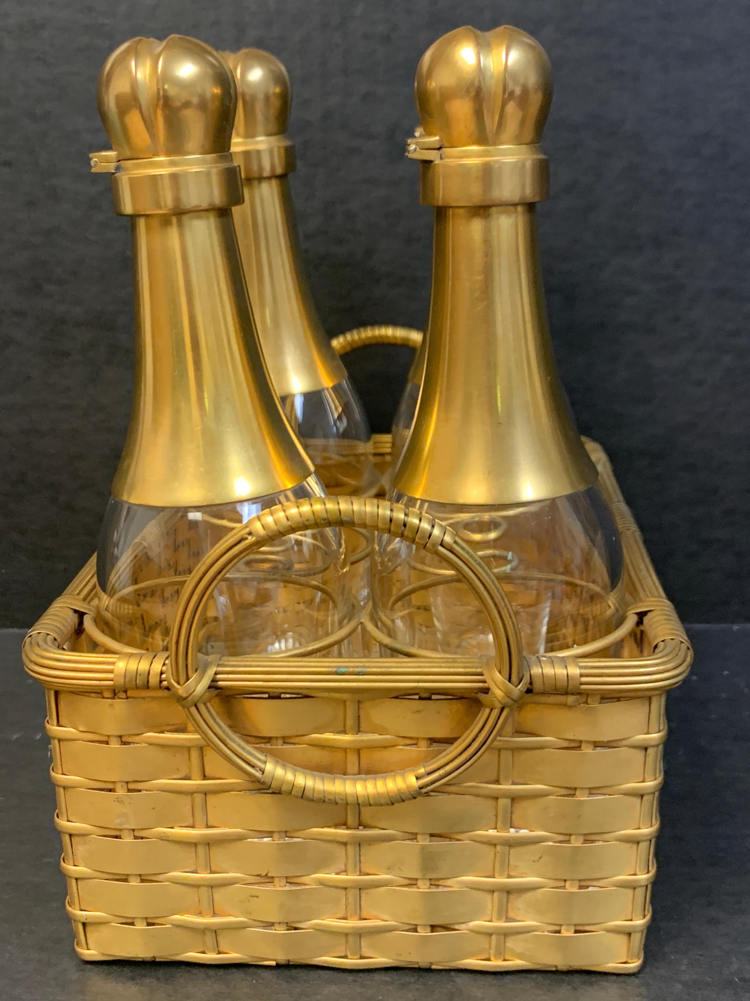 19th Century Ormolu Basketweave Tauntless, Attributed to Baccarat 2