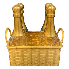19th Century Ormolu Basketweave Tauntless, Attributed to Baccarat