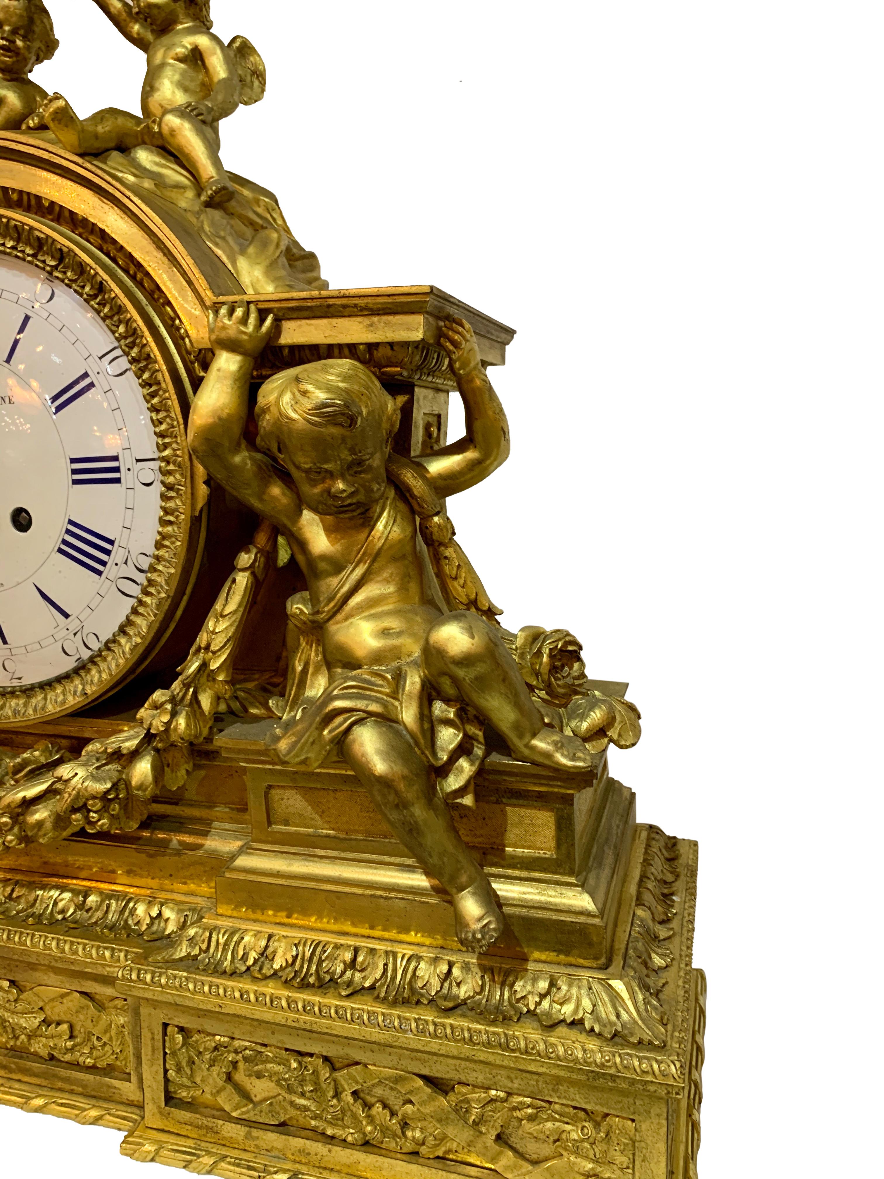 Orologio figurato in ormù del XIX secolo di Monbro Aine, Henri Jacquier & Henri Picard In condizioni ottime in vendita a Los Angeles, CA