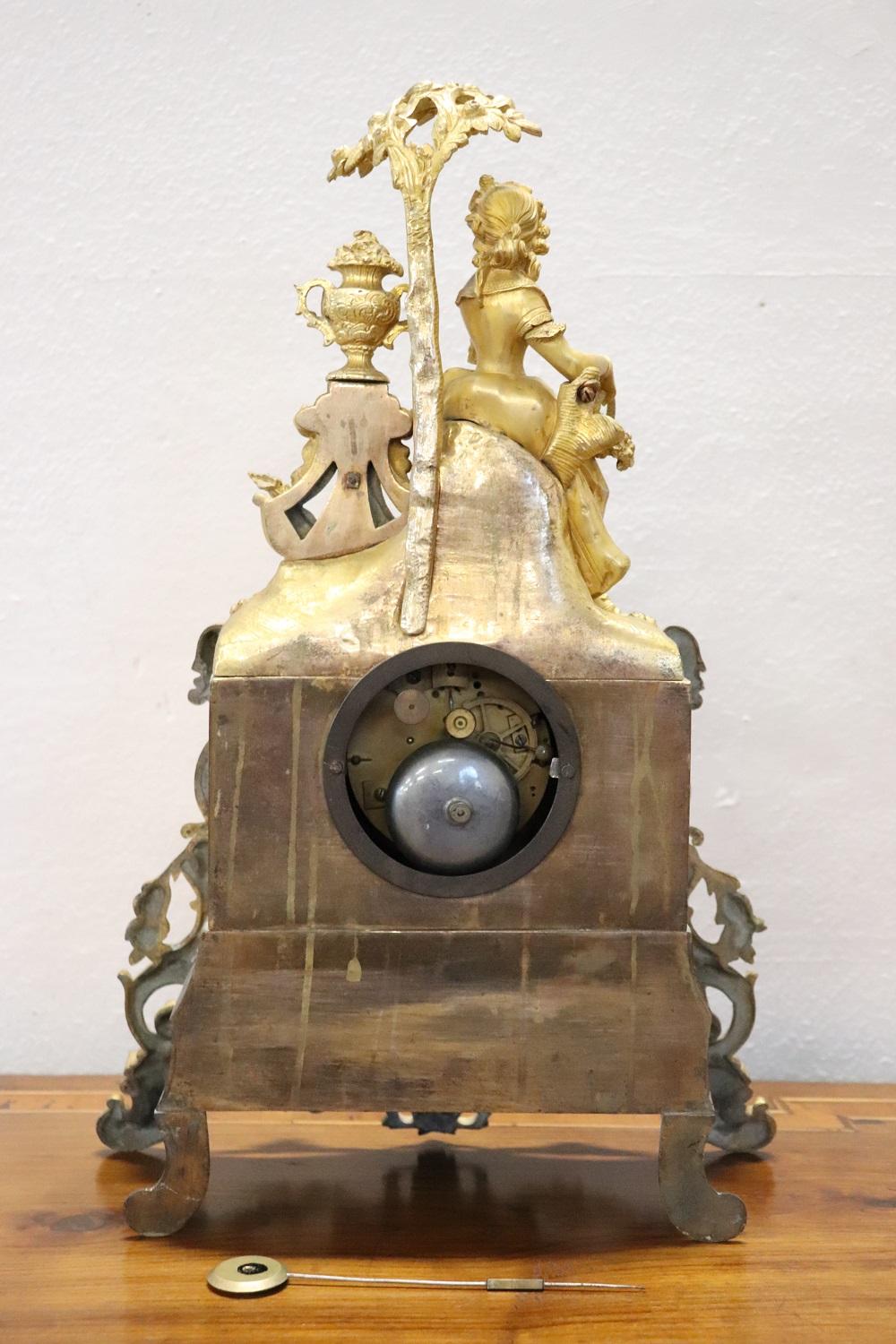 19th Century Ormolu Gilt Bronze Antique Table Clock For Sale 3