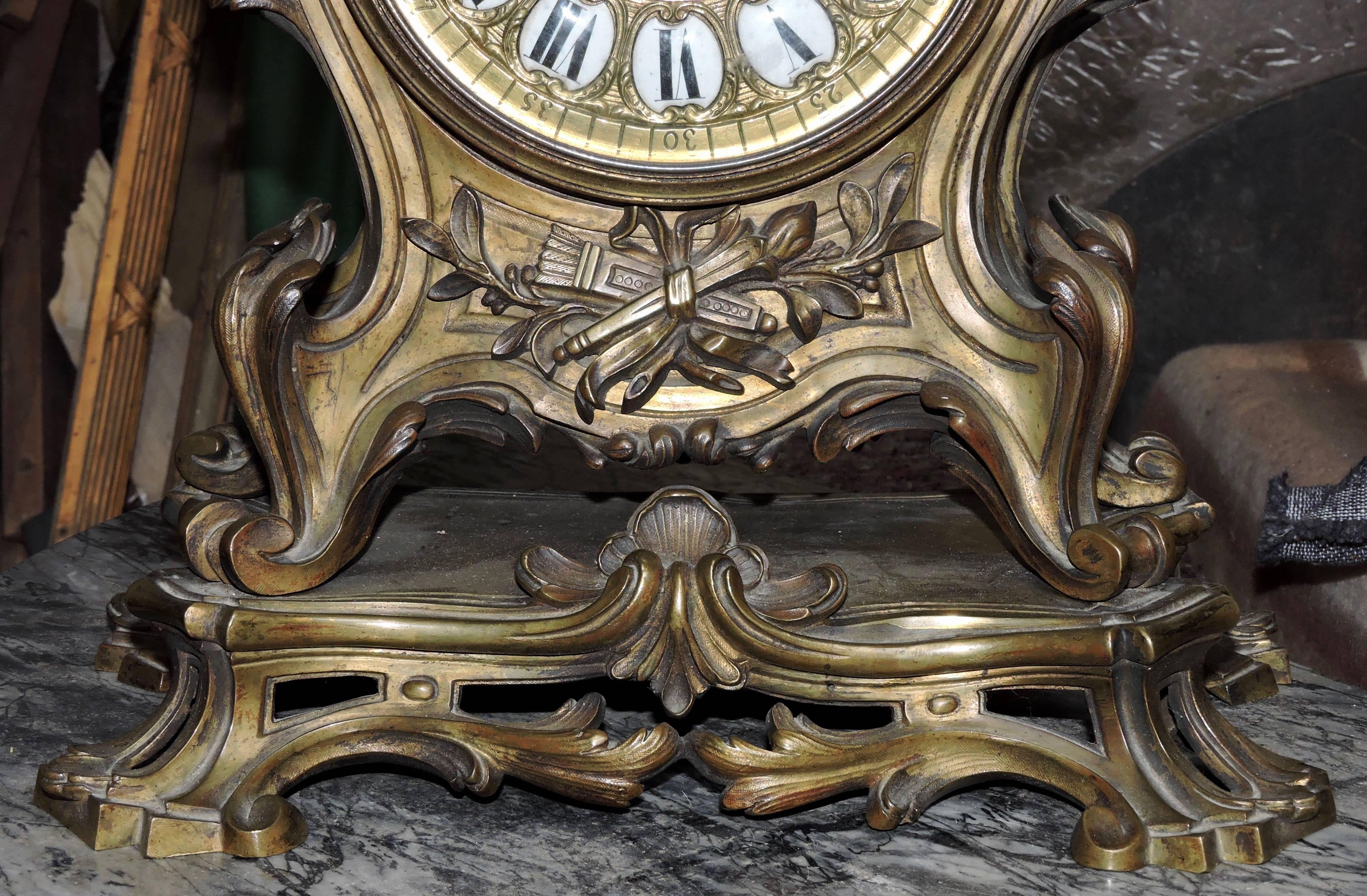 19th Century Ormolu Louis XV Large Clock, circa 1880 6