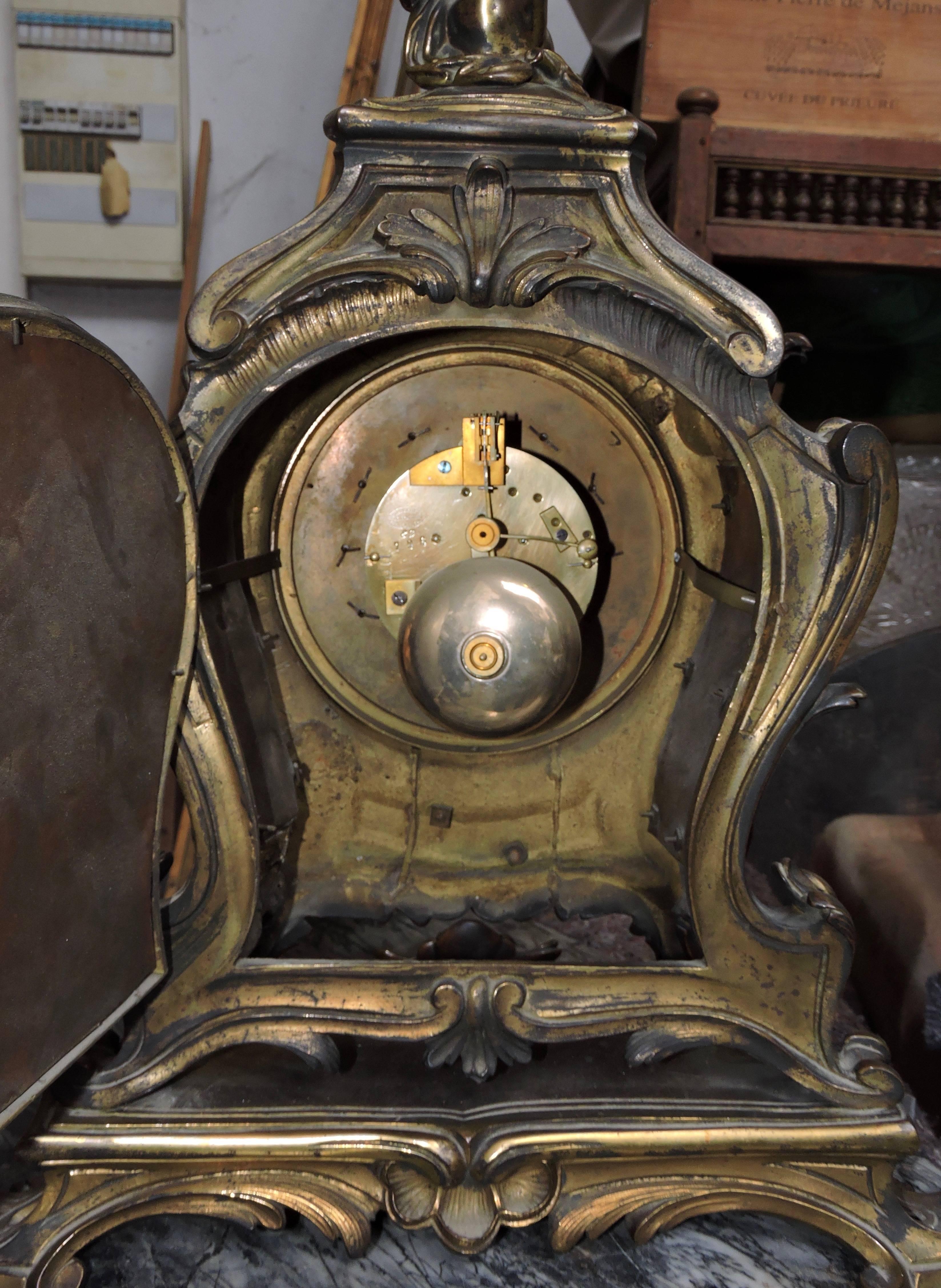 19th Century Ormolu Louis XV Large Clock, circa 1880 8