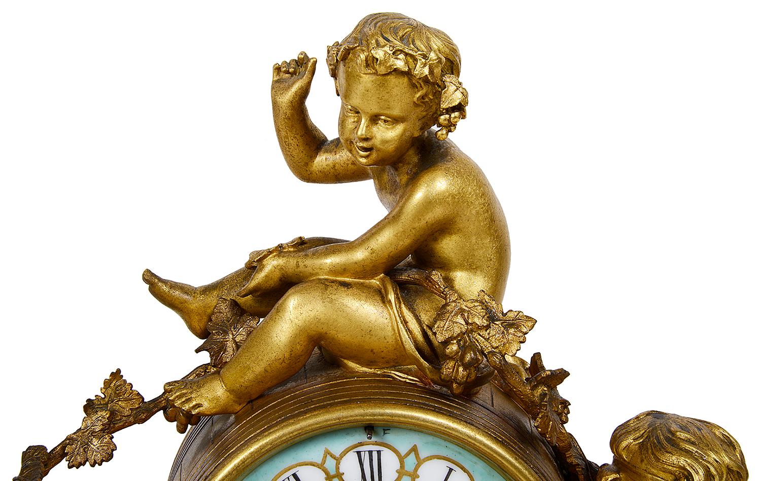 19th Century Ormolu Mantle Clock, Louis XVI Style For Sale 1