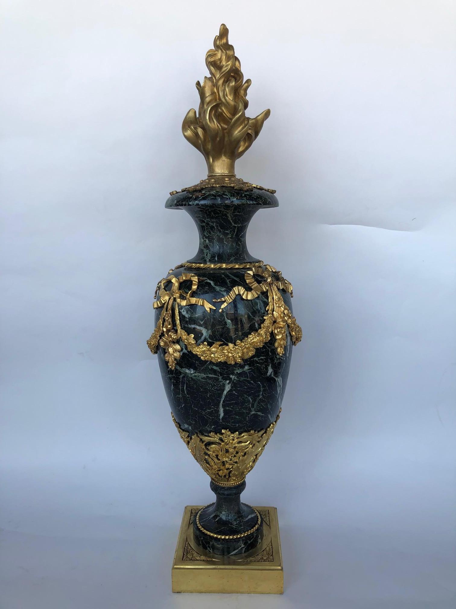19th century French ormolu and marble vase.