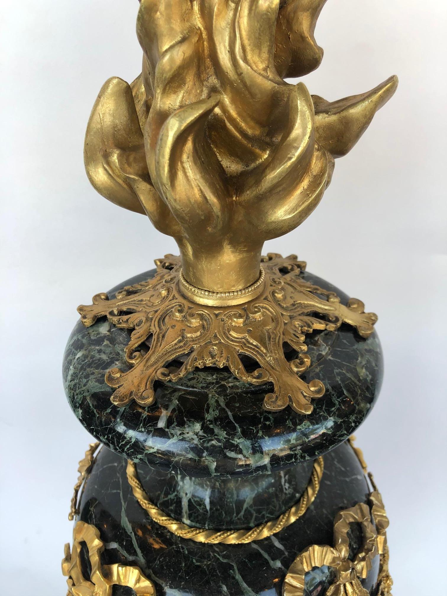French 19th Century Ormolu Marble Vase For Sale