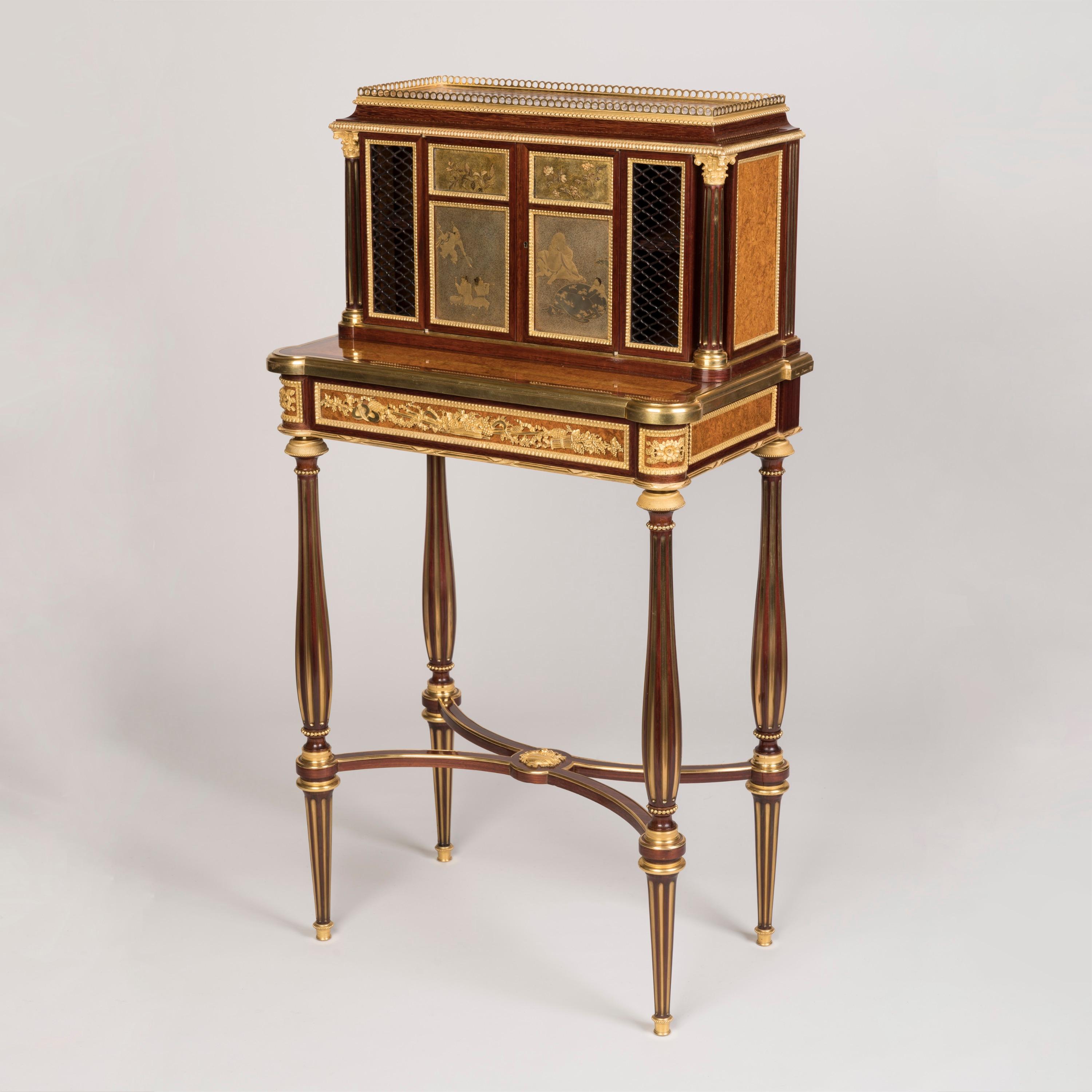 Cabinet in amboyna e lacca con ormolu del XIX secolo di Henry Dasson di Parigi In condizioni buone in vendita a London, GB