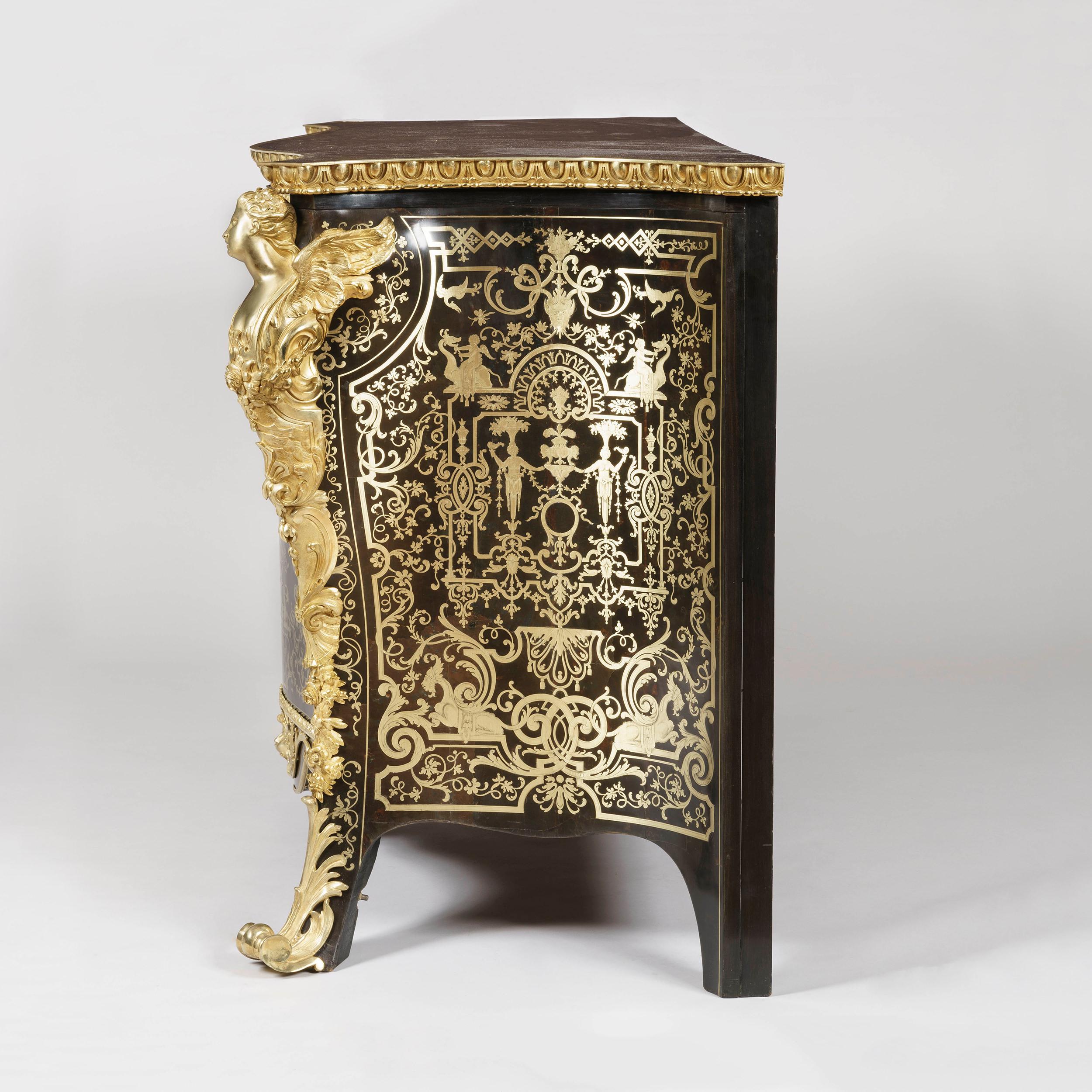 Ormolu-beschlagene Boulle-Kommode aus dem 19. Jahrhundert im Stil Louis XIV. im Zustand „Gut“ im Angebot in London, GB
