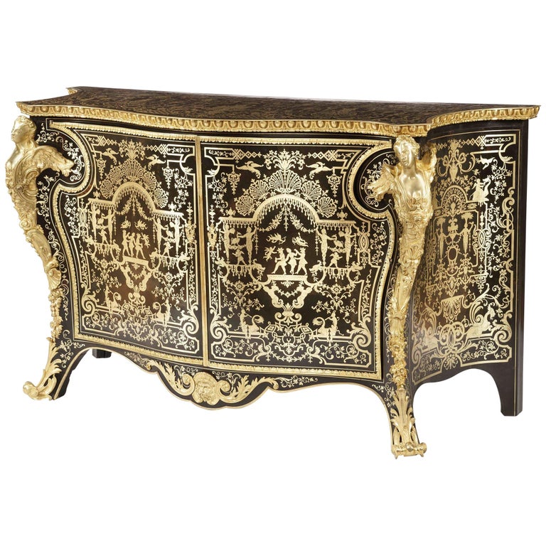 Commode Boulle du XIXe siècle, en bronze doré, de style Louis XIV En vente  sur 1stDibs