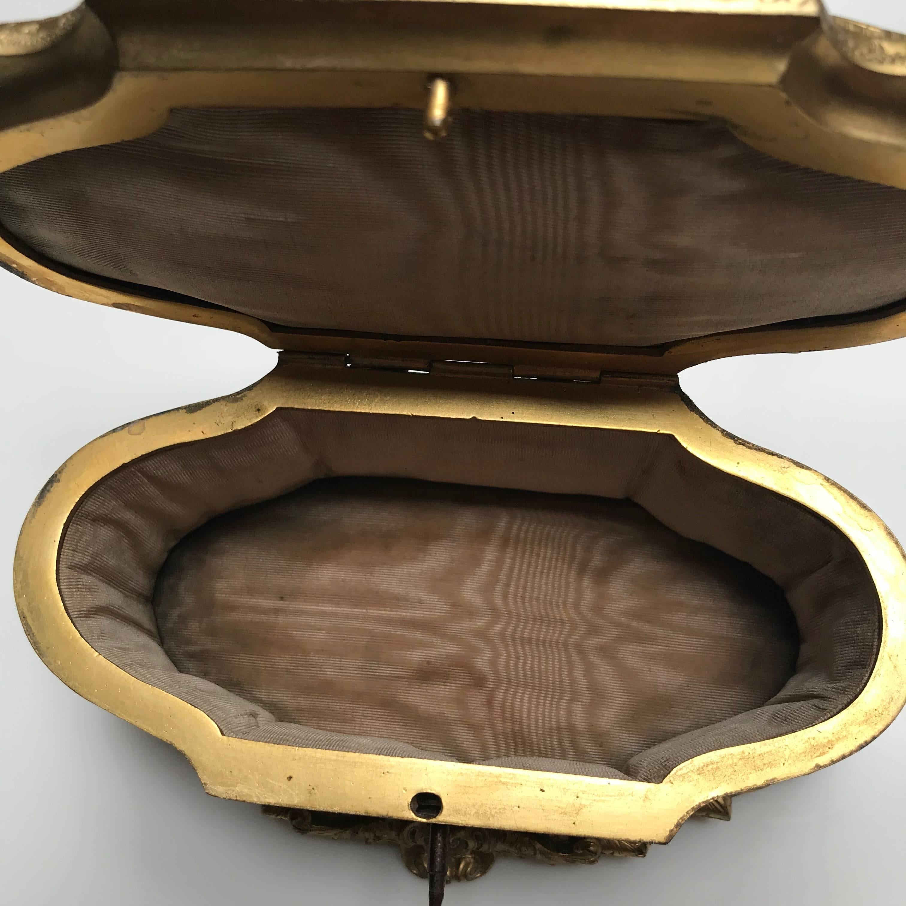 19th Century Ormolu-Mounted Faux Malachite Casket 6
