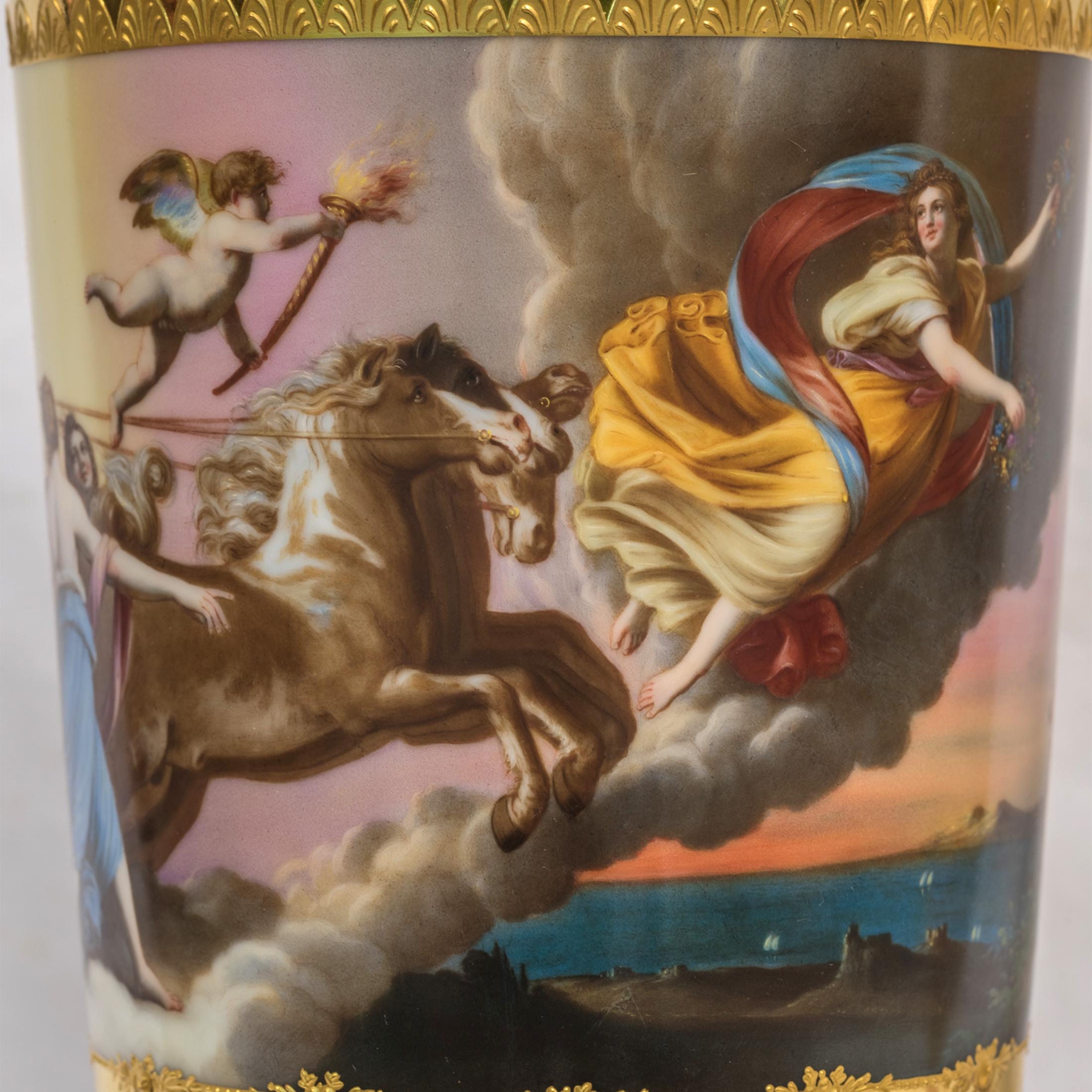 Austrian 19th Century Ormolu-Mounted Royal Vienna Porcelain Vase in Allegorical Scene