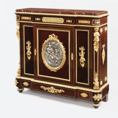 19th Century Ormolu-Mounted Side Cabinet with Red Marble Top by Vedder of Paris
