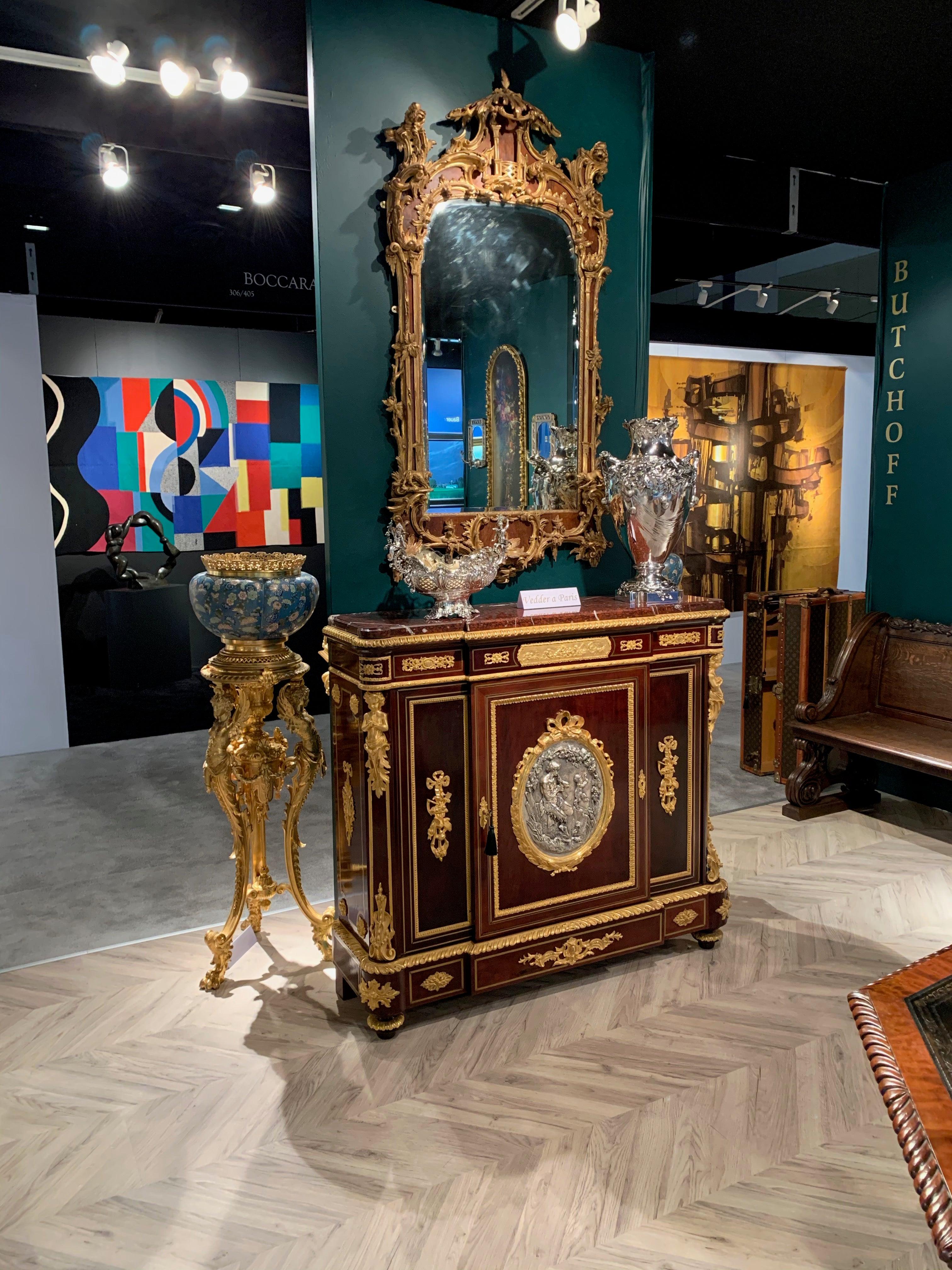 19th Century Ormolu-Mounted Side Cabinet with Red Marble Top by Vedder of Paris In Good Condition For Sale In London, GB