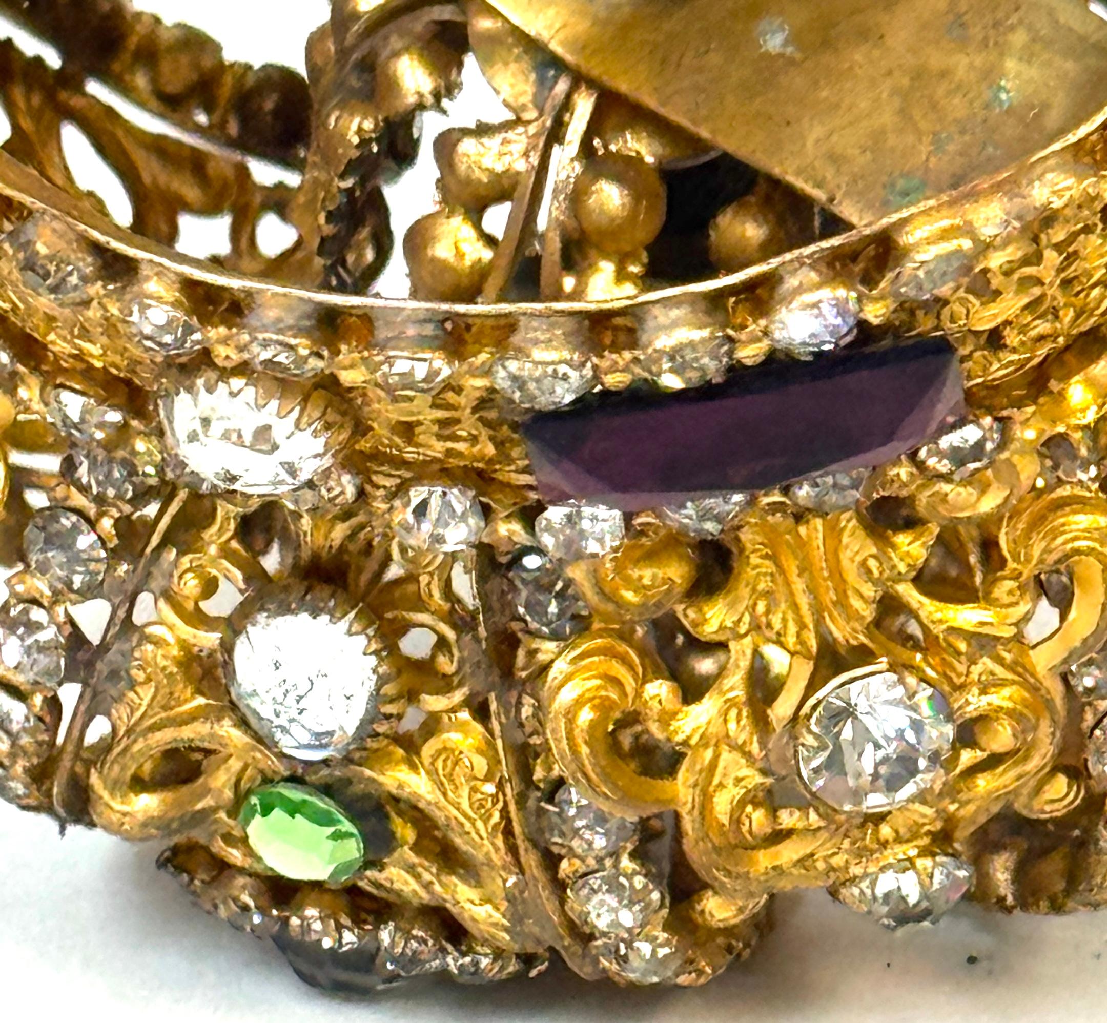 Corona in Ormolu e paste di gemme del XIX secolo - Statua Ecclesiastica in vendita 6