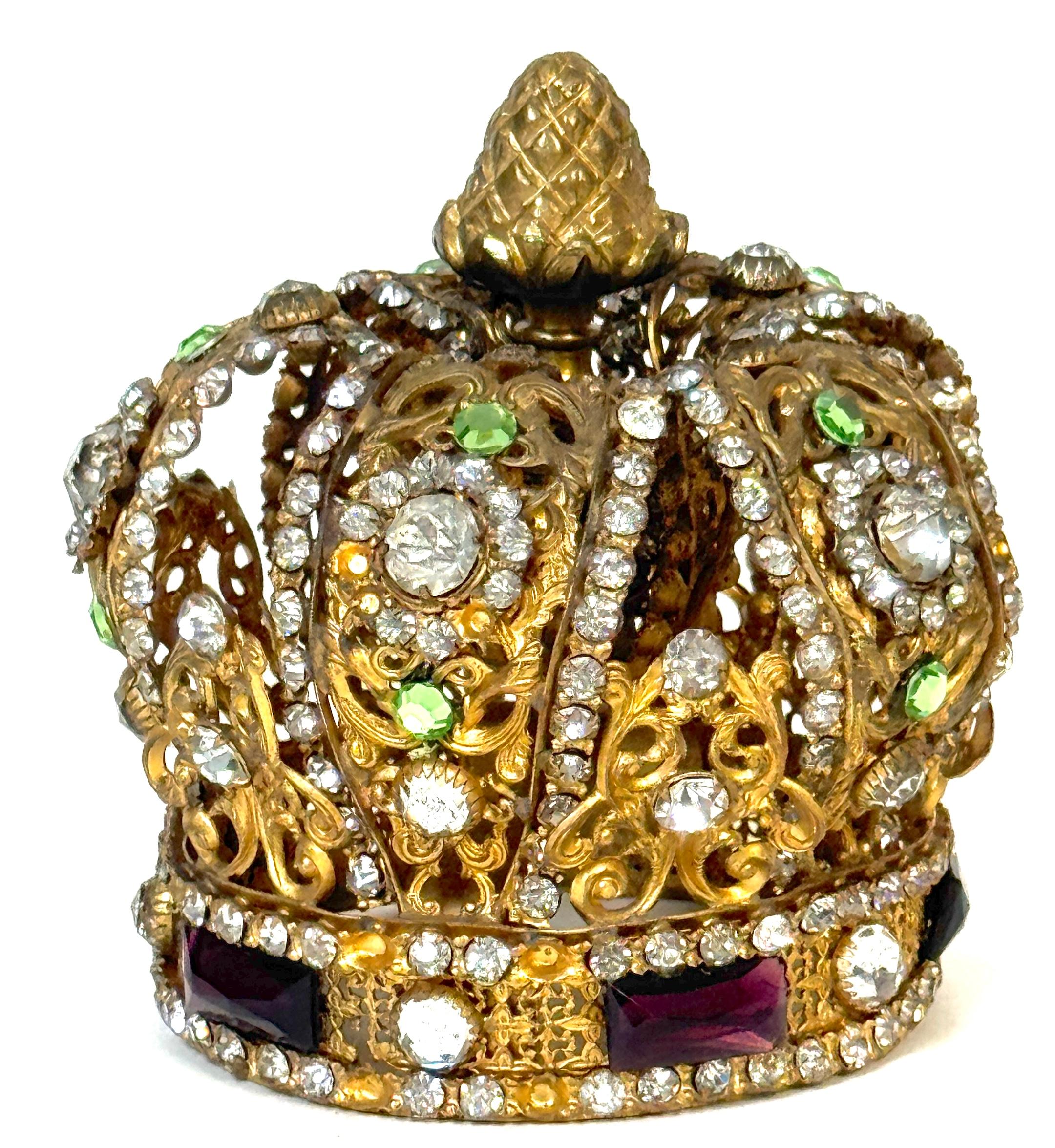 Corona in Ormolu e paste di gemme del XIX secolo - Statua Ecclesiastica in vendita 1
