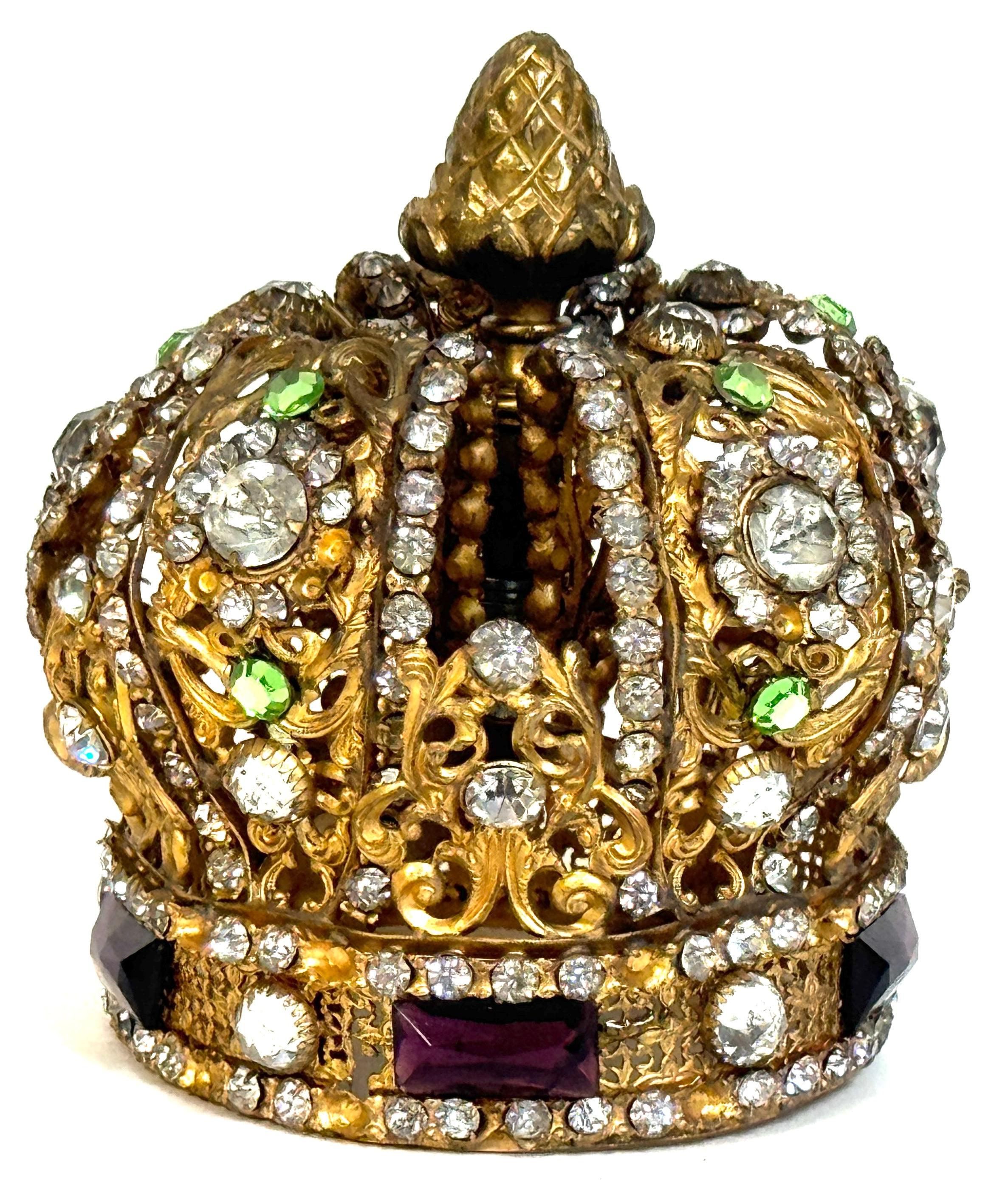 Corona in Ormolu e paste di gemme del XIX secolo - Statua Ecclesiastica in vendita 2