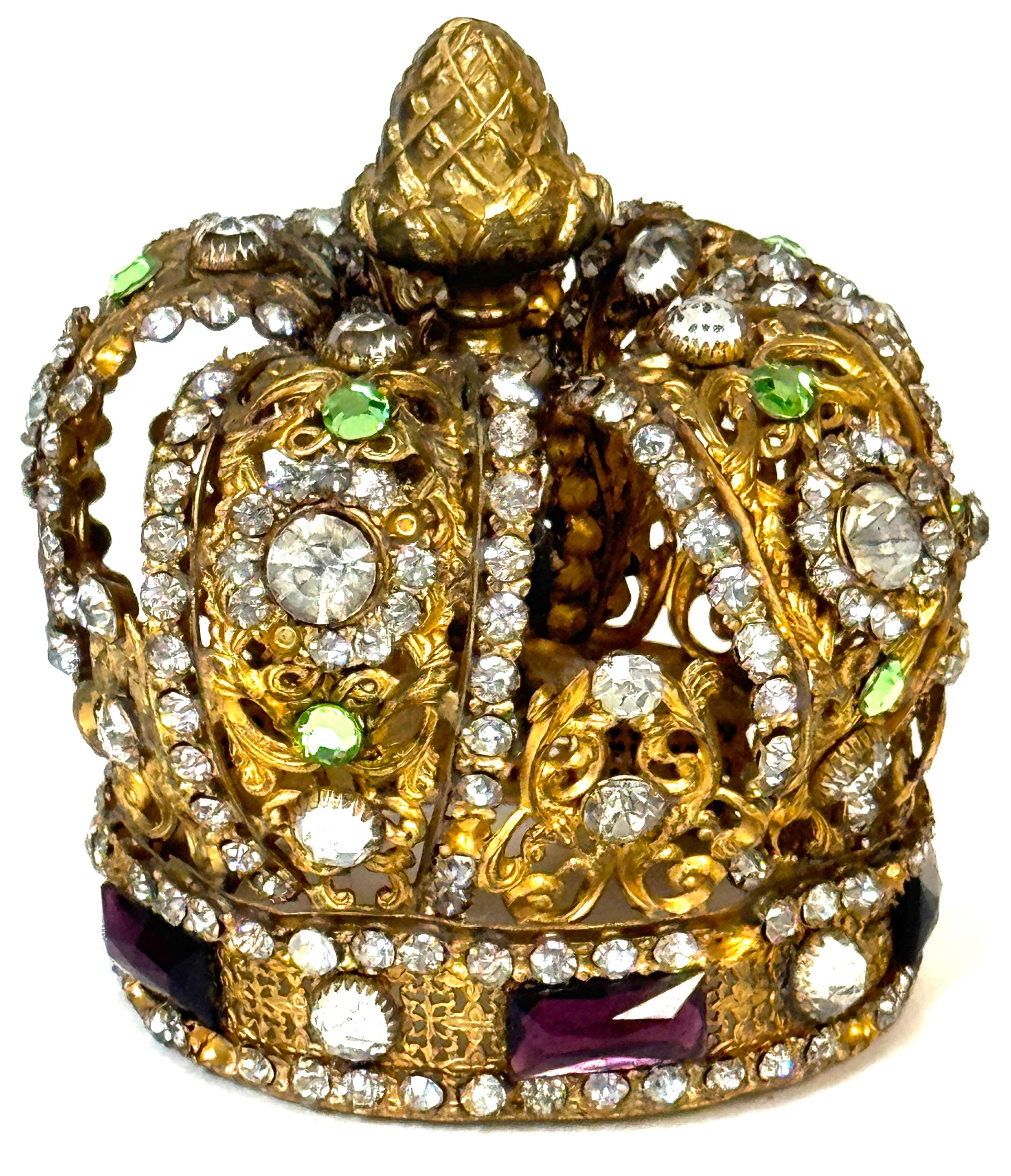 Corona in Ormolu e paste di gemme del XIX secolo - Statua Ecclesiastica in vendita 3